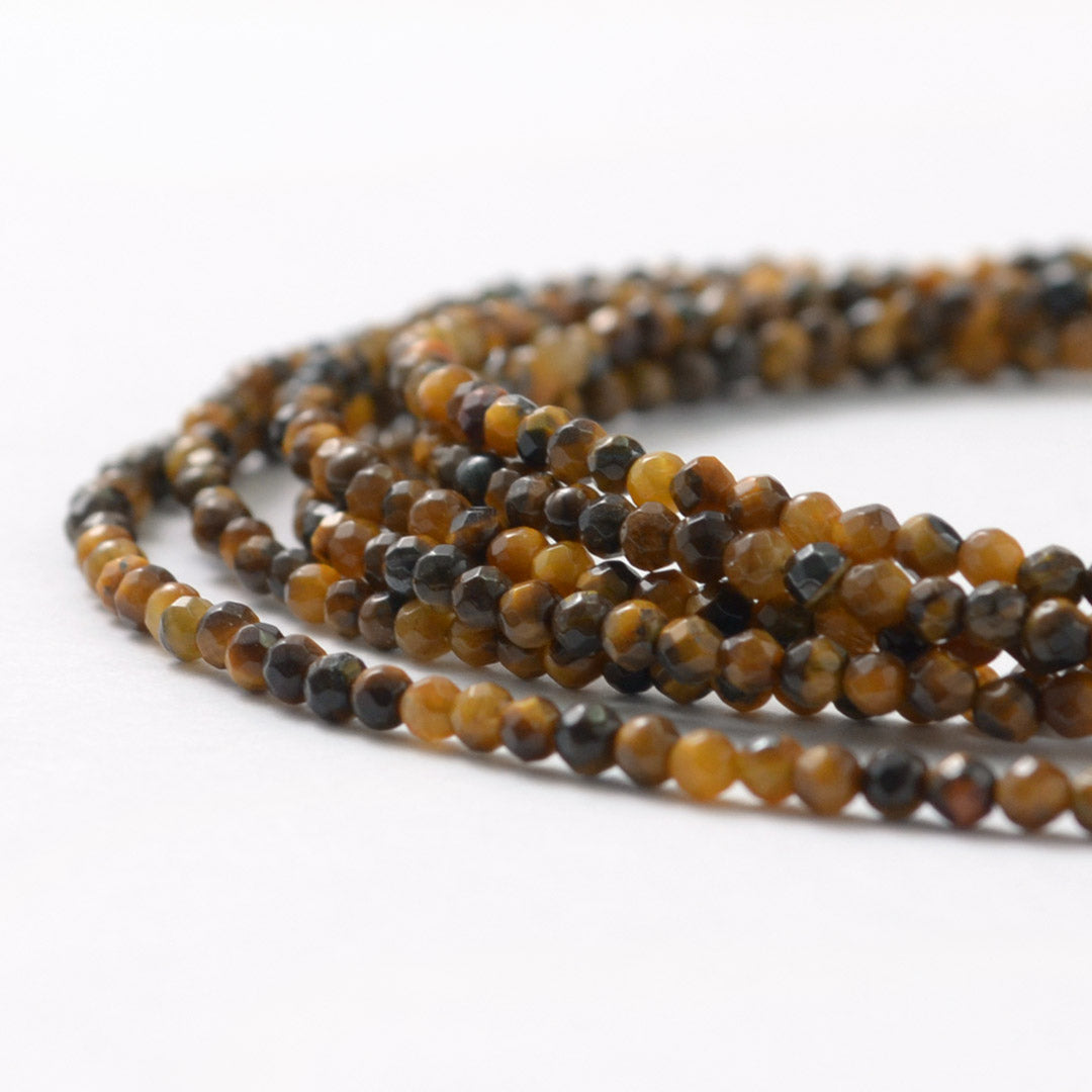 Phadua / Tiger Eye (2 mm) Collier de perles de coupe / cheville