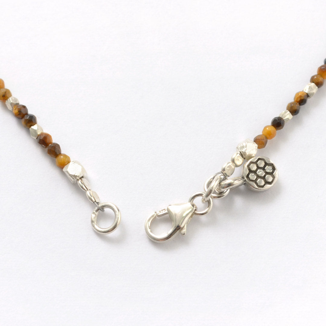 Phadua / Tiger Eye (2 mm) Collier de perles de coupe / cheville