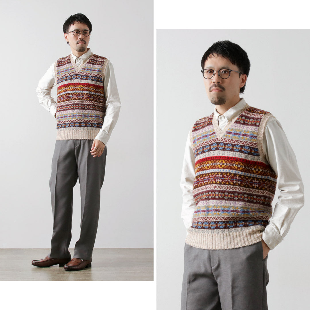 JAMIESONS / Fair Isle V-neck Vest