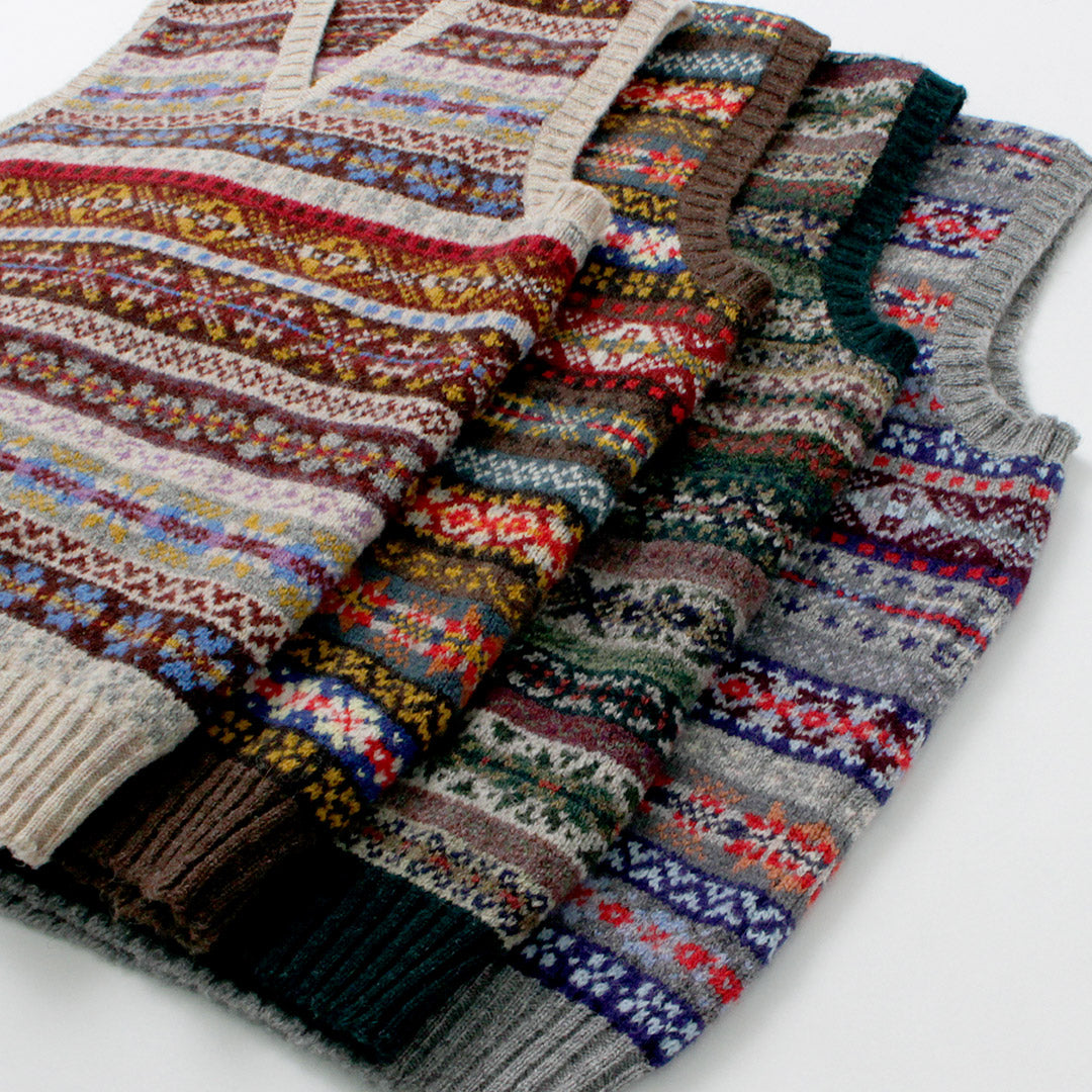 JAMIESONS / Fair Isle V-neck Vest