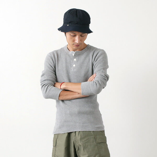 Granges / BR-3051 Big Waffle Henley Necy Long Manneve Thermal / T-shirt