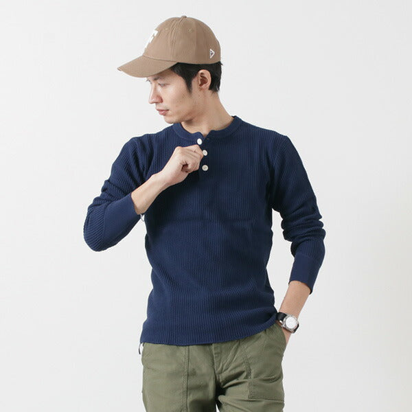 Granges / BR-3051 Big Waffle Henley Necy Long Manneve Thermal / T-shirt