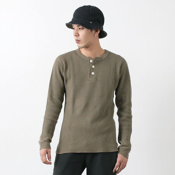 Granges / BR-3051 Big Waffle Henley Necy Long Manneve Thermal / T-shirt