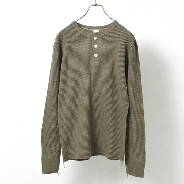 Granges / BR-3051 Big Waffle Henley Necy Long Manneve Thermal / T-shirt