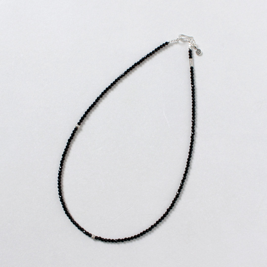 phaduA / Onyx 3mm Cut Beads Necklace