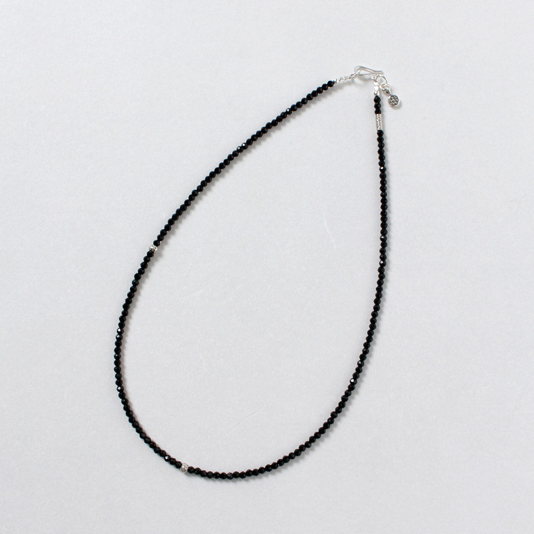 phaduA / Onyx 3mm Cut Beads Necklace