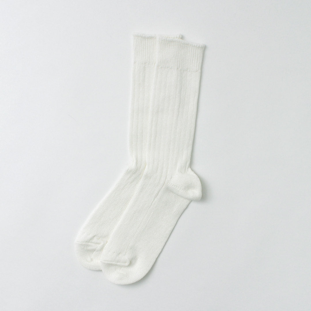 Chaussettes côtelées en coton en lin Rototo / R1461