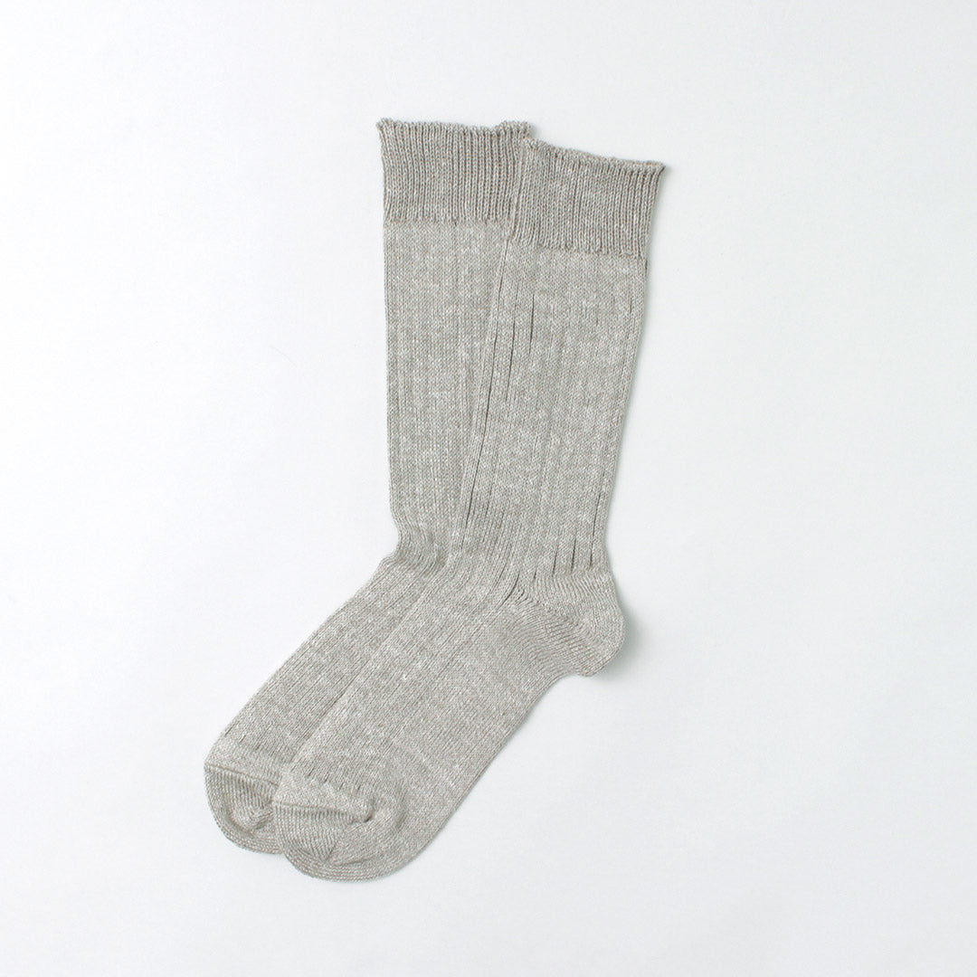 Chaussettes côtelées en coton en lin Rototo / R1461