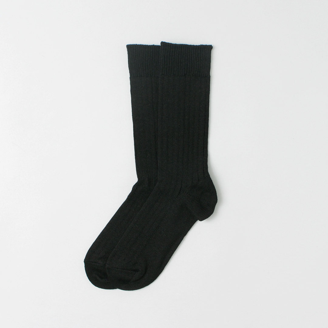 Chaussettes côtelées en coton en lin Rototo / R1461