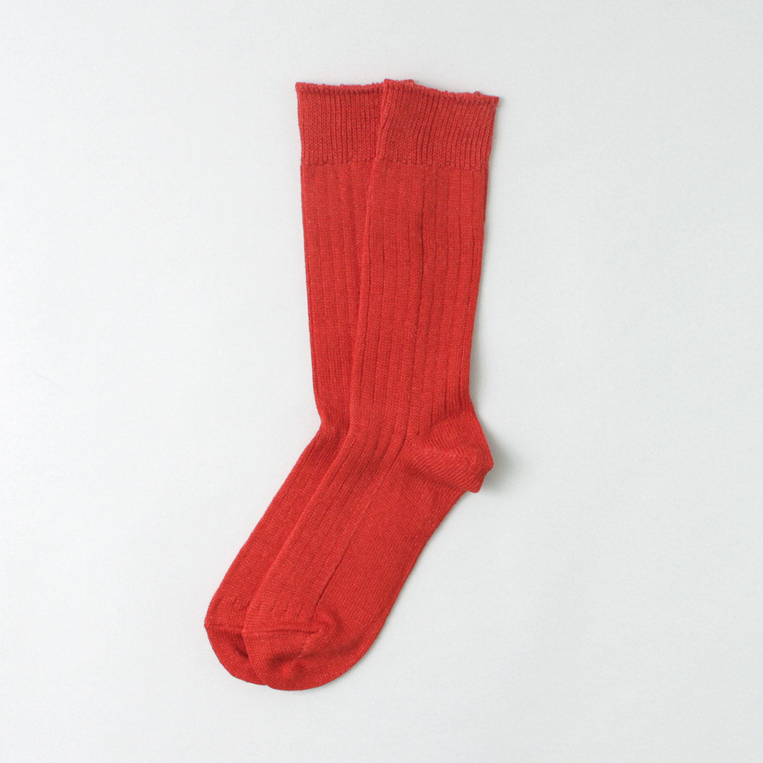 Chaussettes côtelées en coton en lin Rototo / R1461