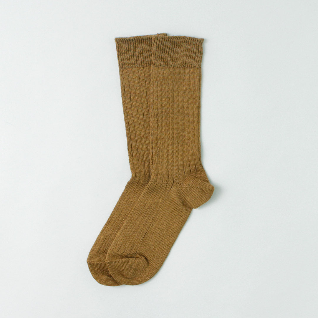 Chaussettes côtelées en coton en lin Rototo / R1461