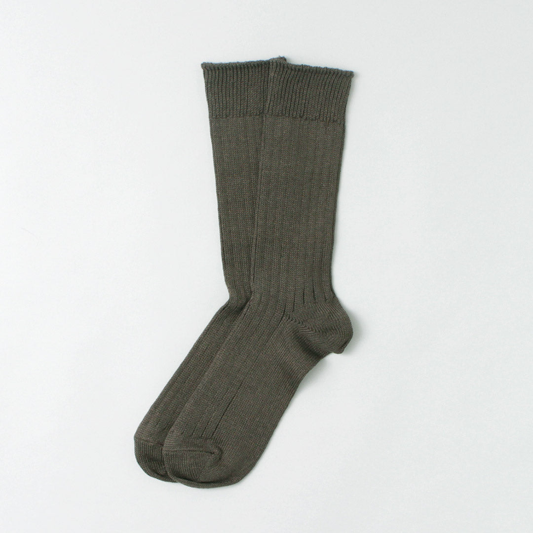 Chaussettes côtelées en coton en lin Rototo / R1461