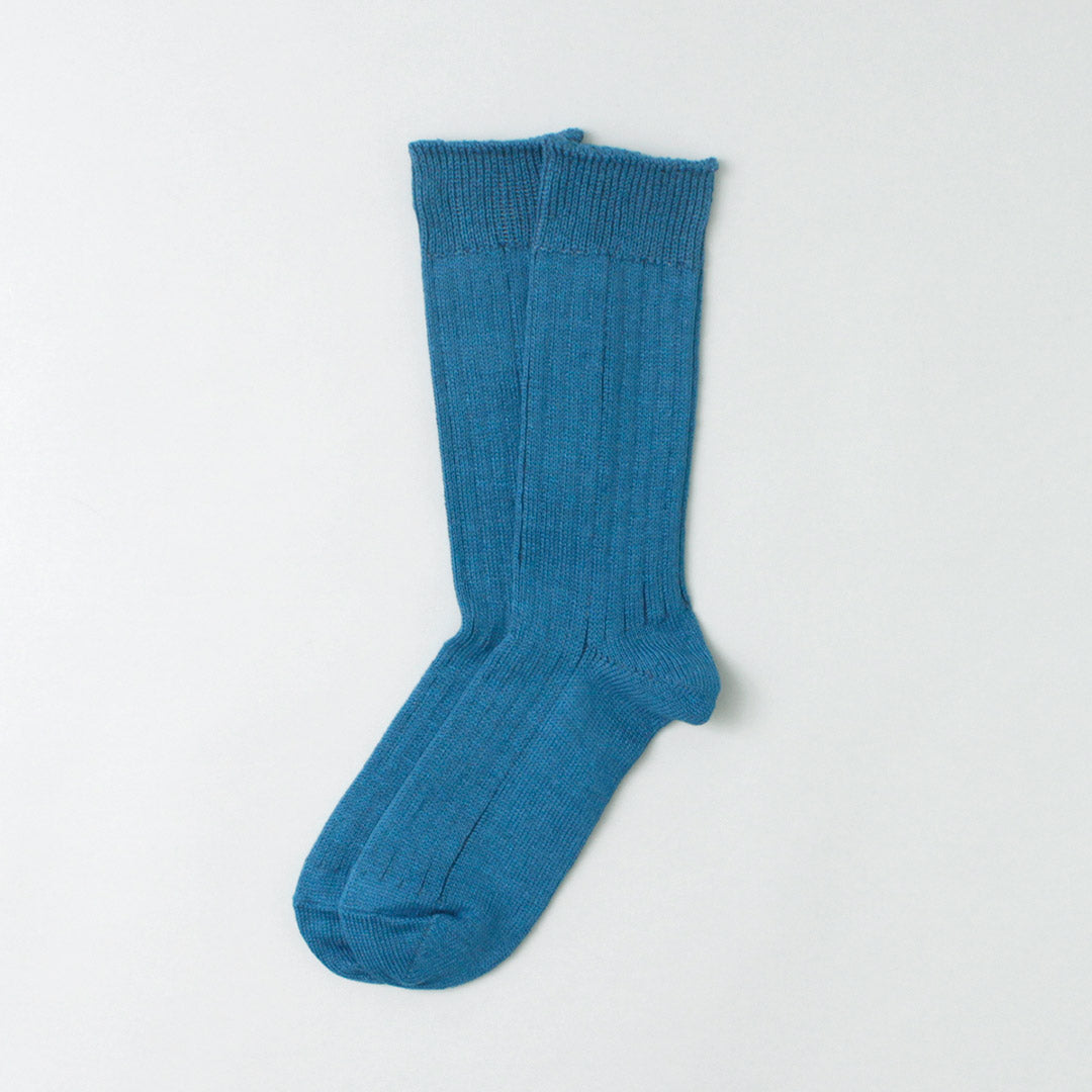 Chaussettes côtelées en coton en lin Rototo / R1461