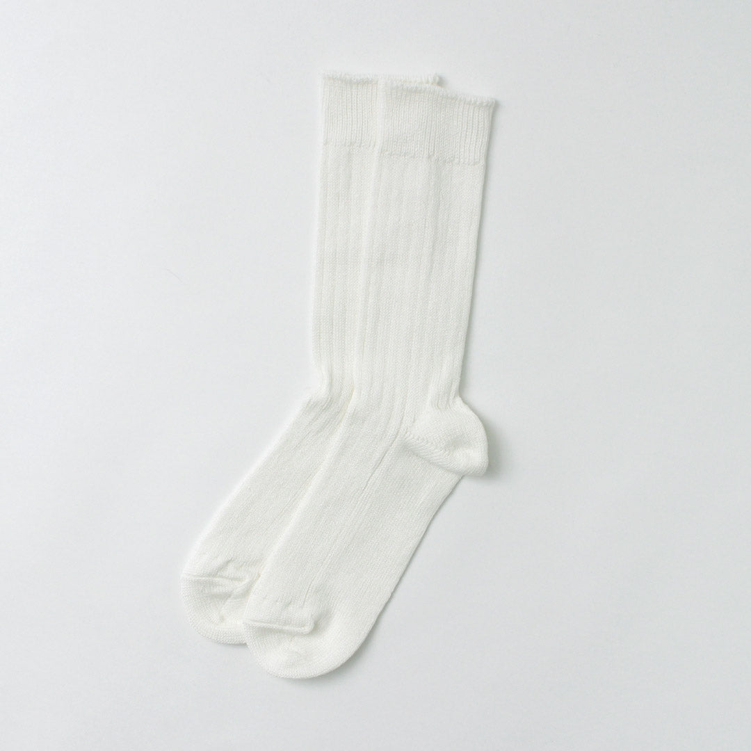 Chaussettes côtelées en coton en lin Rototo / R1461