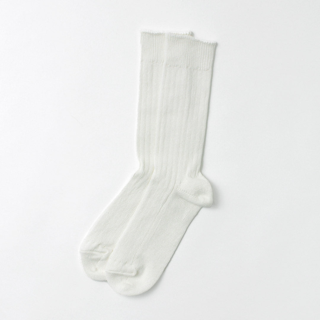 Chaussettes côtelées en coton en lin Rototo / R1461