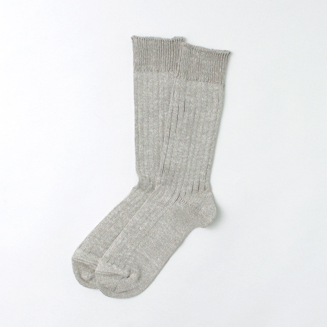 Chaussettes côtelées en coton en lin Rototo / R1461