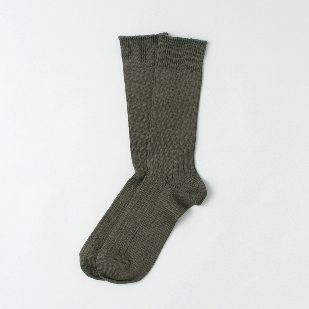 Chaussettes côtelées en coton en lin Rototo / R1461