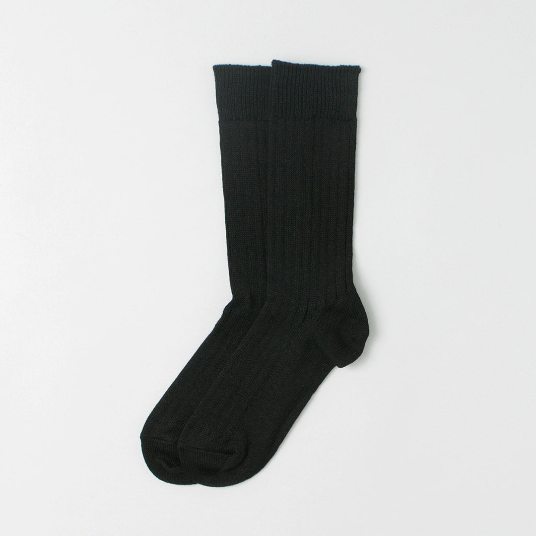 Chaussettes côtelées en coton en lin Rototo / R1461