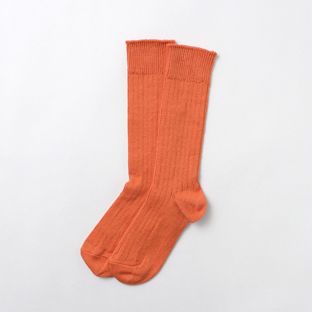 Chaussettes côtelées en coton en lin Rototo / R1461