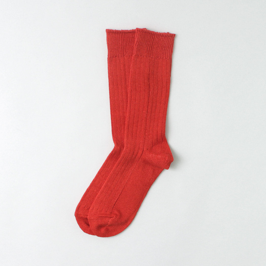 Chaussettes côtelées en coton en lin Rototo / R1461