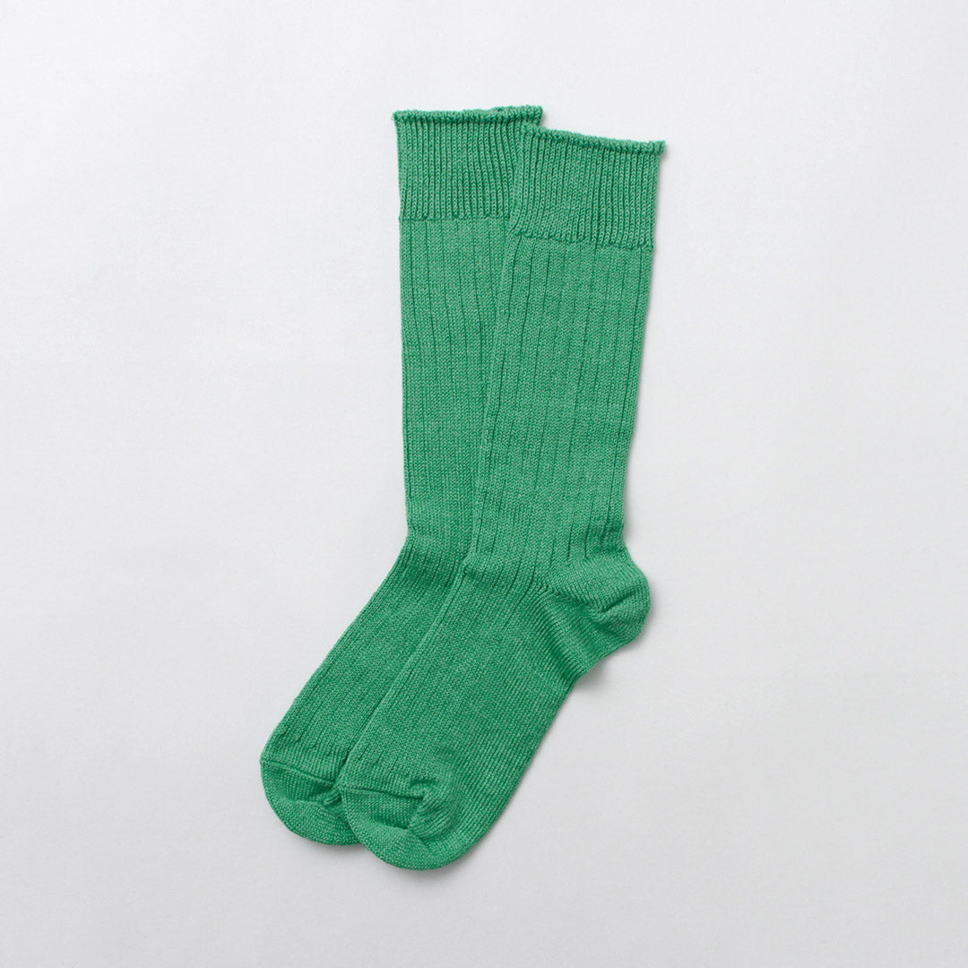 Chaussettes côtelées en coton en lin Rototo / R1461
