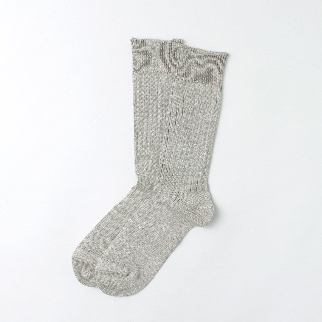 Chaussettes côtelées en coton en lin Rototo / R1461