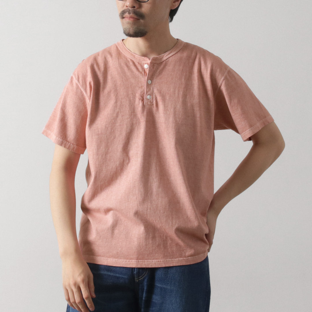 Bon t-shirt à manche Henley sur / à manches courtes