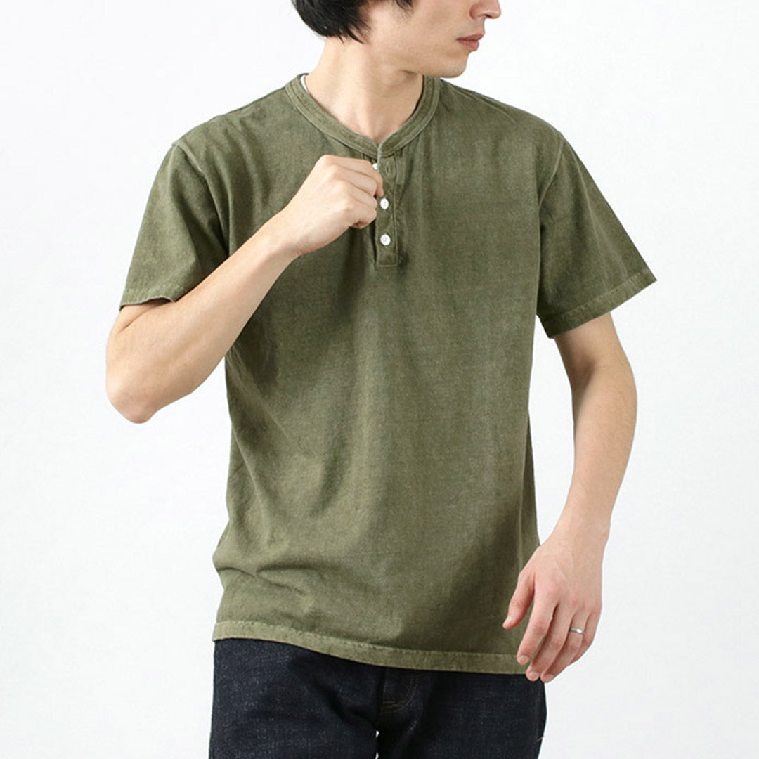 Bon t-shirt à manche Henley sur / à manches courtes