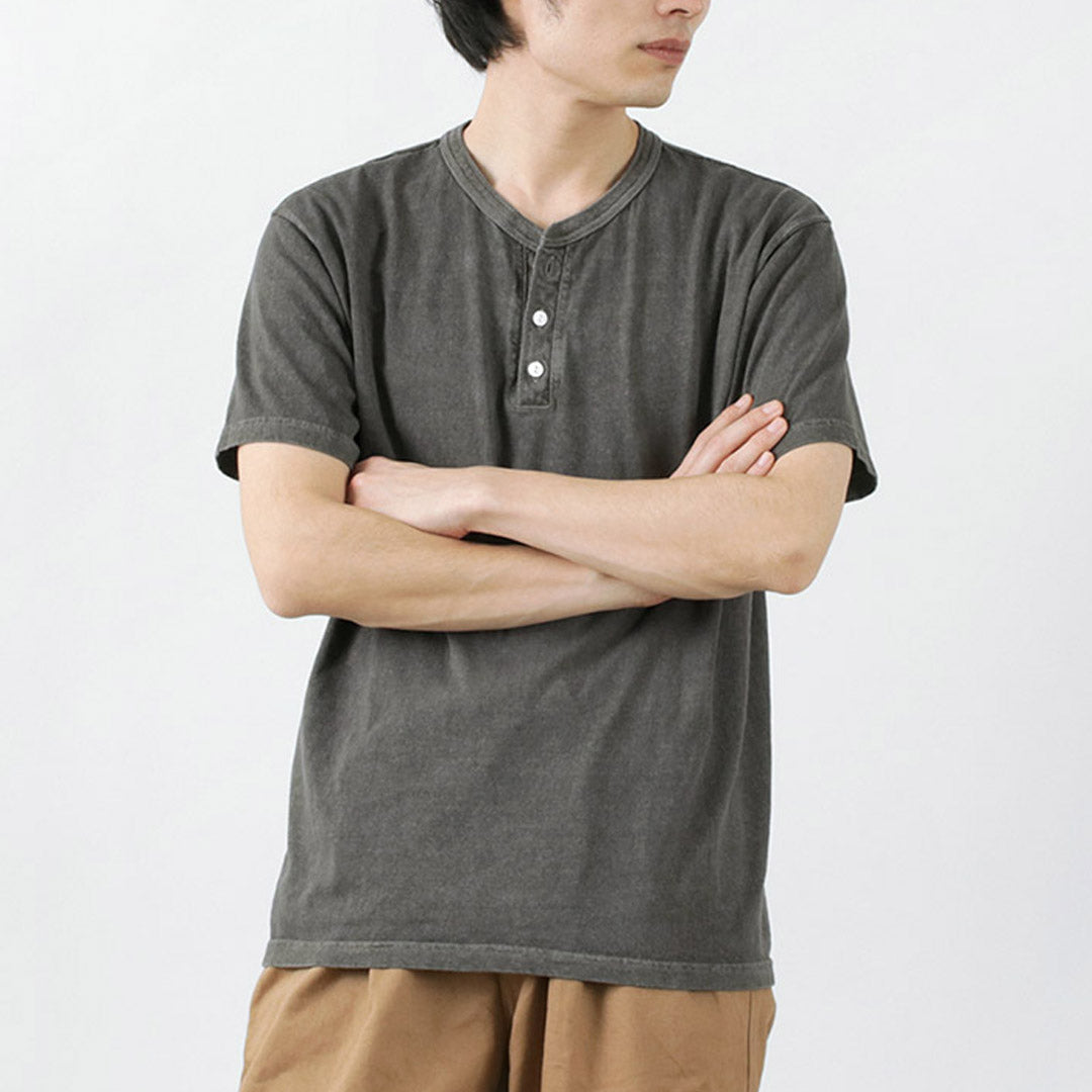 Bon t-shirt à manche Henley sur / à manches courtes