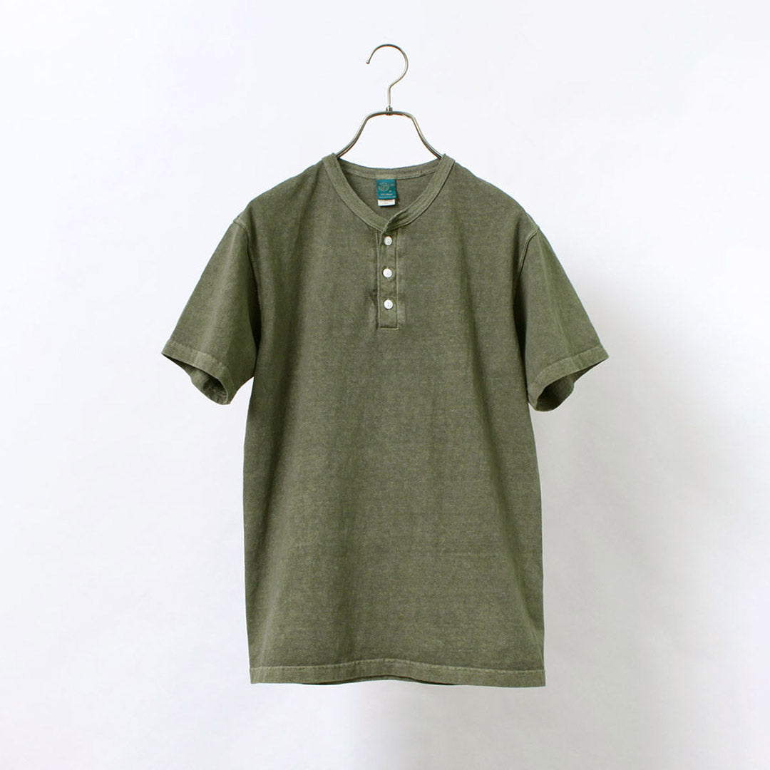 BUENA Camiseta de cuello Henley de manga corta / manga corta