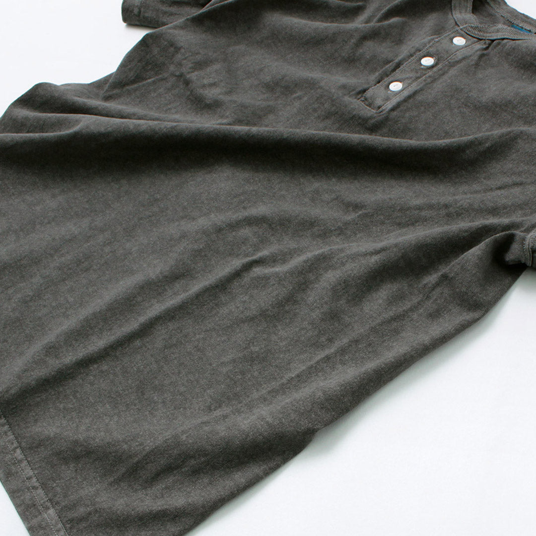 BUENA Camiseta de cuello Henley de manga corta / manga corta