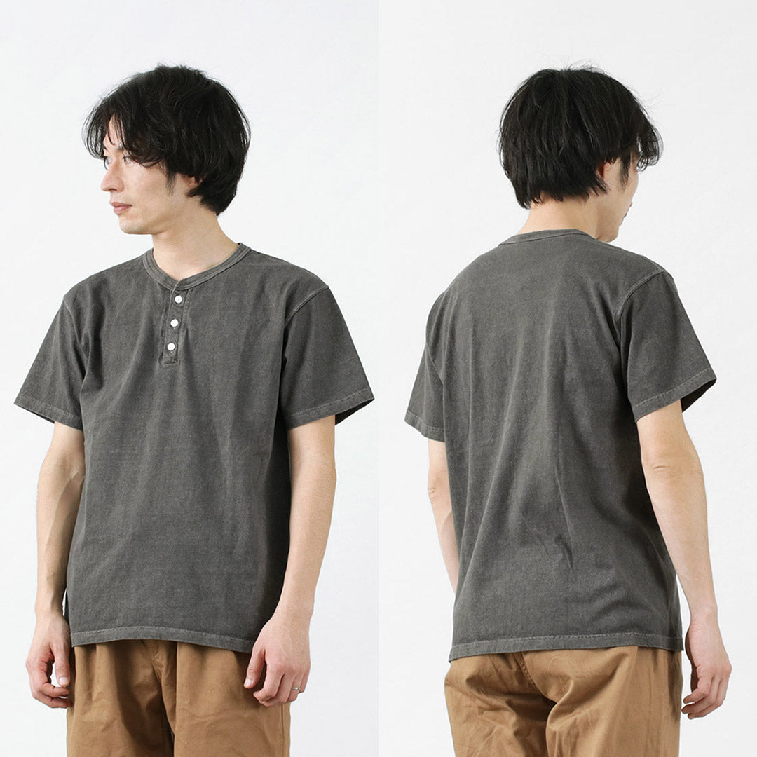 BUENA Camiseta de cuello Henley de manga corta / manga corta