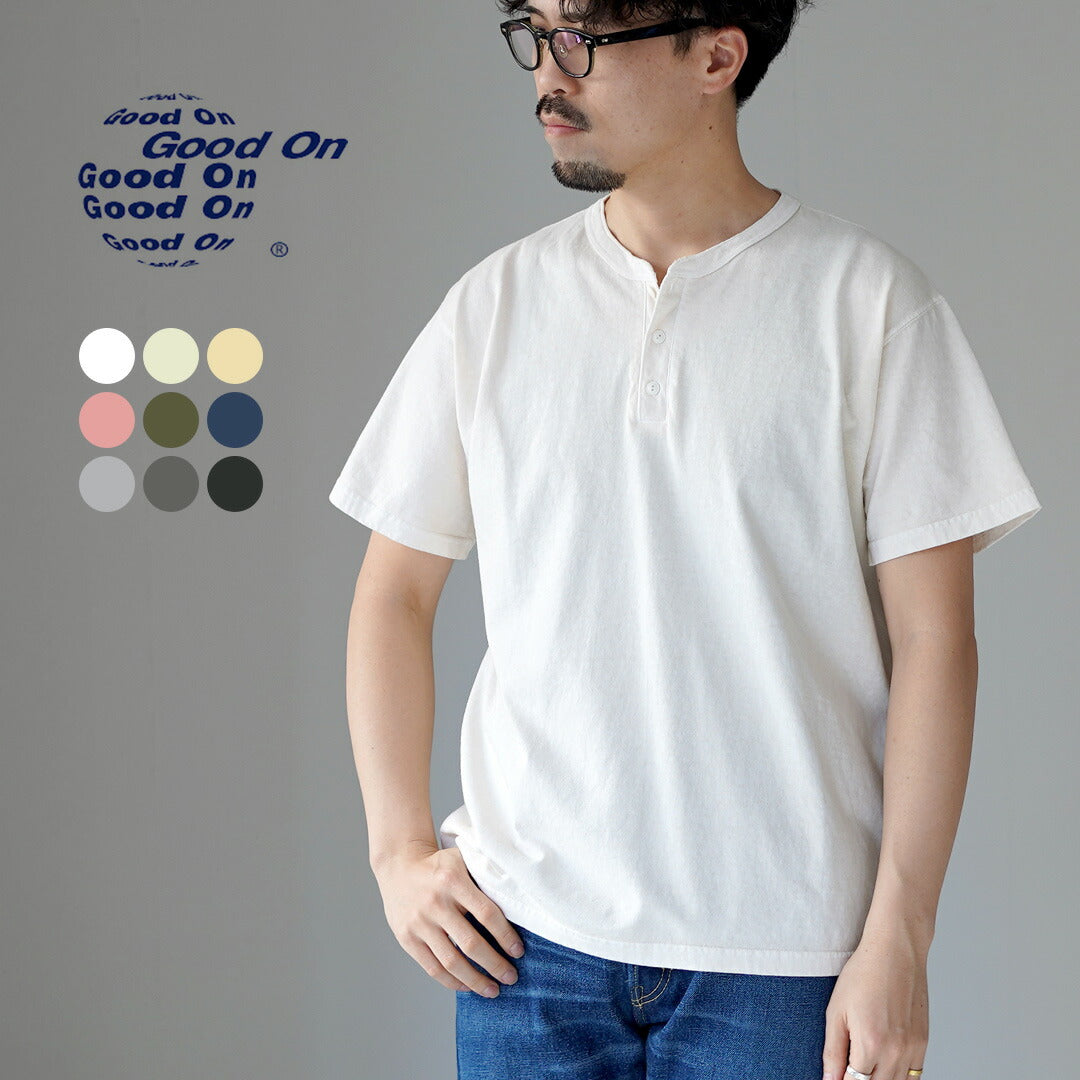 GOOD ON / 短袖亨利领T恤