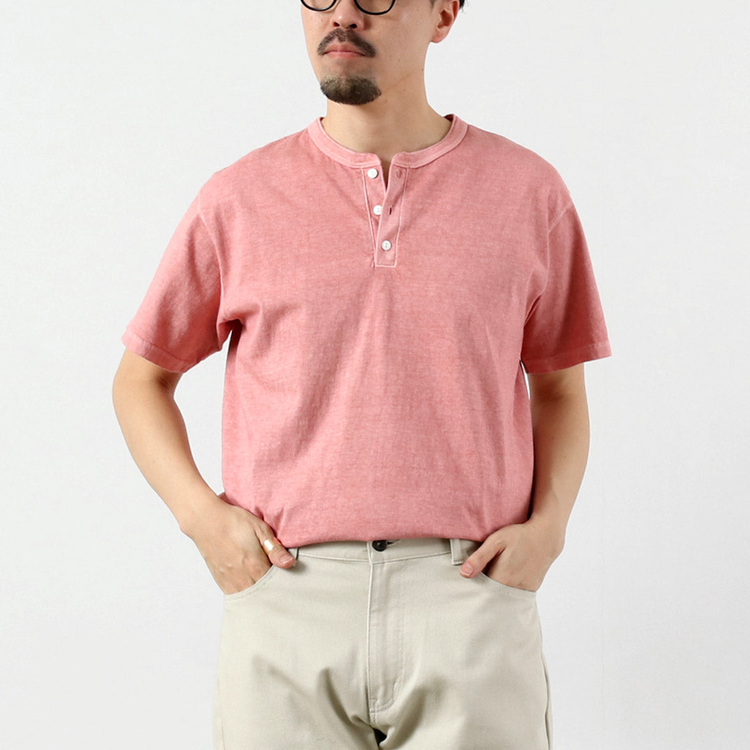 GOOD ON / Short-Sleeve Henley Neck T-Shirt