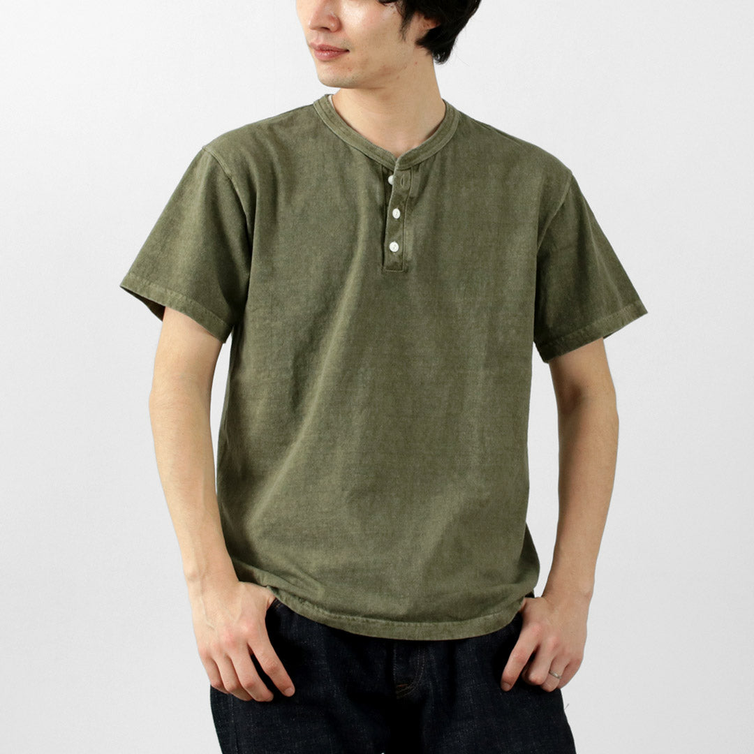 GOOD ON / Short-Sleeve Henley Neck T-Shirt