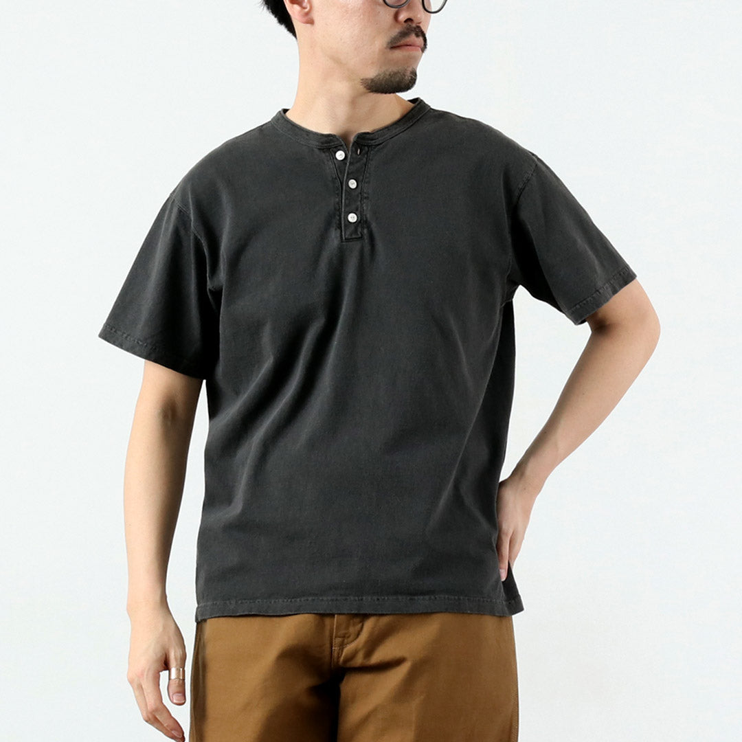 GOOD ON / Short-Sleeve Henley Neck T-Shirt