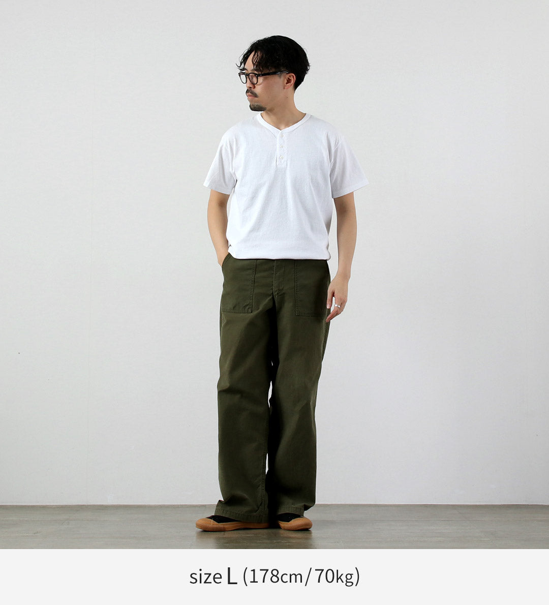 GOOD ON / 短袖亨利领T恤