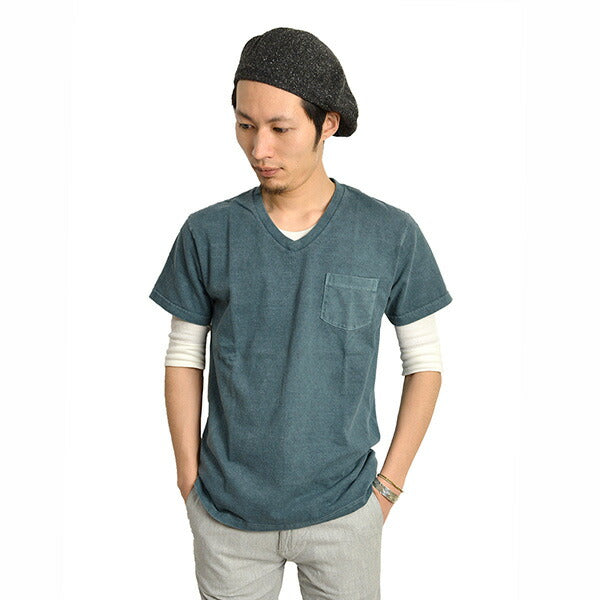 GOOD ON / GOST1408 Short sleeve V-neck pocket T-shirt