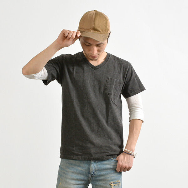 GOOD ON / GOST1408 Short sleeve V-neck pocket T-shirt