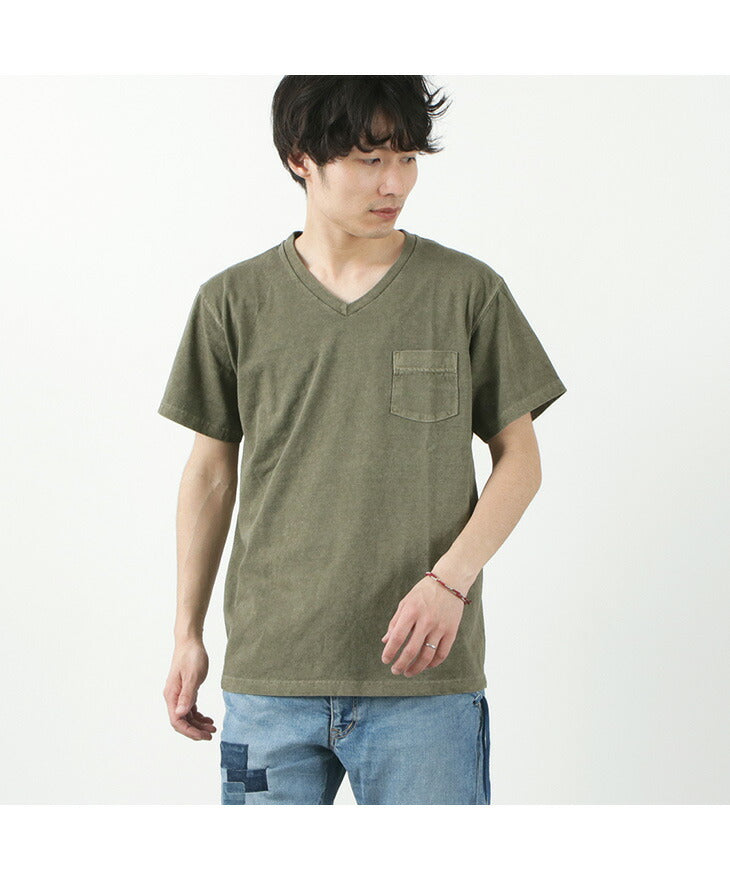 GOOD ON / GOST1408 Short sleeve V-neck pocket T-shirt