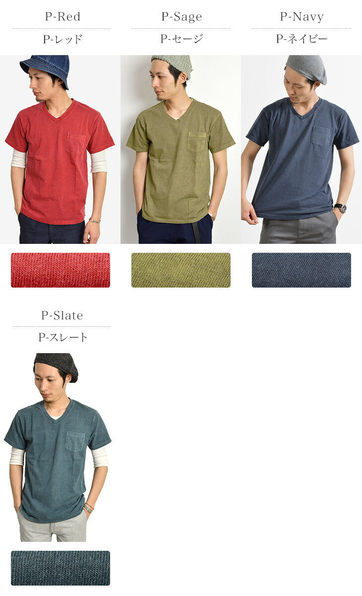 GOOD ON / GOST1408 Short sleeve V-neck pocket T-shirt