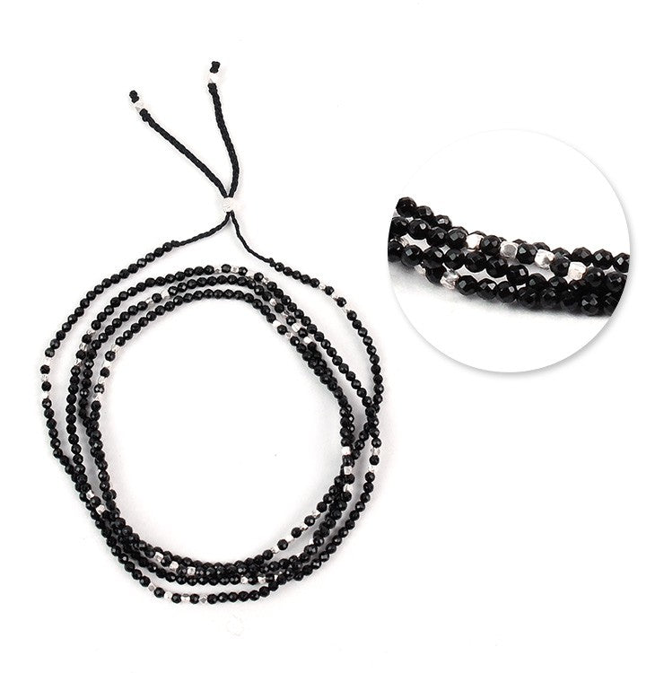 CHALISA T.. / Onyx 2mm cut beads 2 way accessory necklace/bracelet