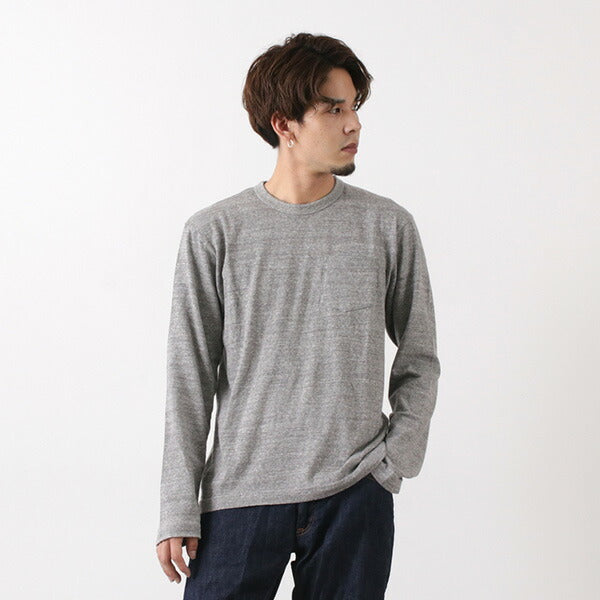 Barns / BR-1106 Camiseta de bolsillo de Jersey Crew L / S