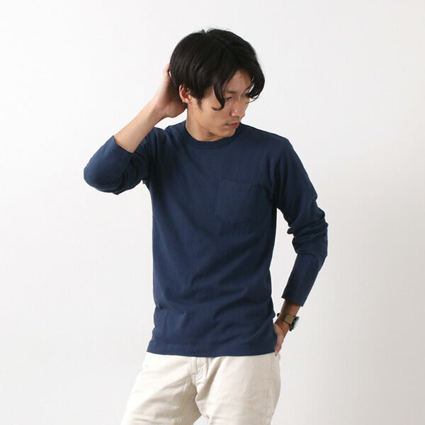 BARNS / BR-1106 Jersey Crew Neck L/S Pocket T-Shirt