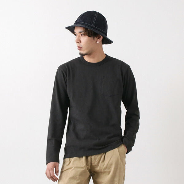 Barns / BR-1106 Camiseta de bolsillo de Jersey Crew L / S