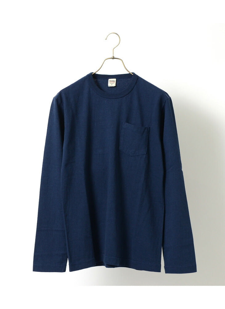 BARNS / BR-1106 Jersey Crew Neck L/S Pocket T-Shirt