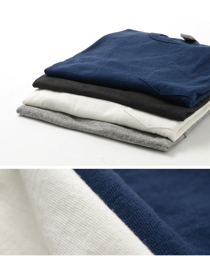 BARNS / BR-1106 Jersey Crew Neck L/S Pocket T-Shirt