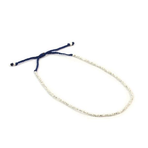 Chalisa T .. / Karen Silver Beads 단일 코드 Anklet