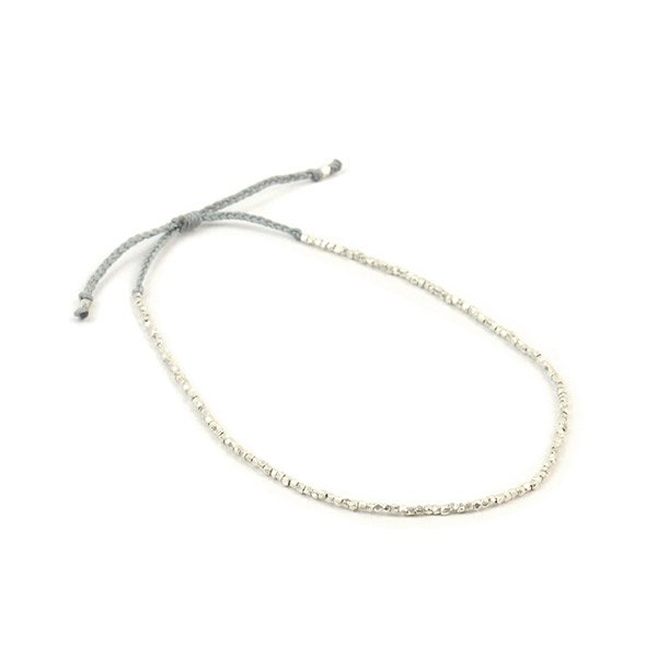 Chalisa T .. / Karen Silver Beads 단일 코드 Anklet