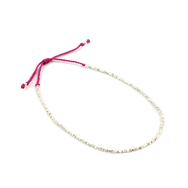 Chalisa T .. / Karen Silver Beads 단일 코드 Anklet